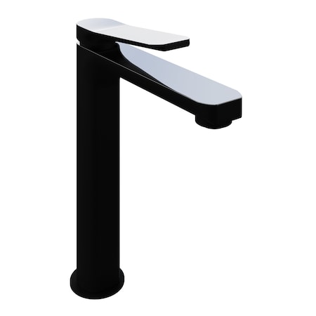 Anzzi 1-Handle Bathroom Vessel Sink Faucet in Matte Black and Chrome L-AZ901MB-CH